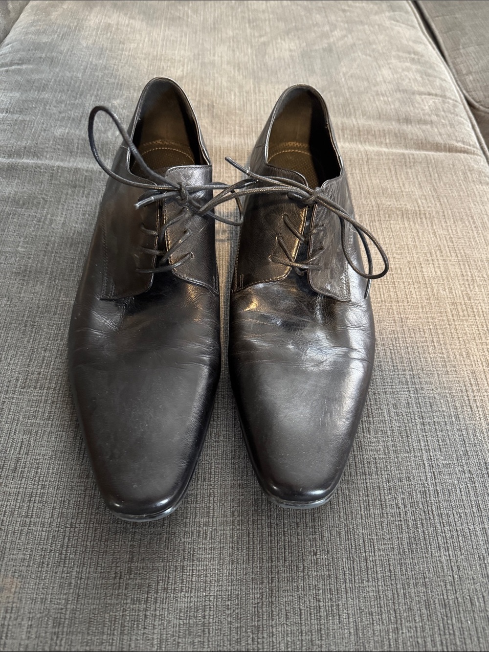 Aldo Men's Black Leather Lace-Up Derby Shoes